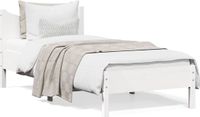 vidaXL Bedframe Massief Grenenhout Wit 75x190 cm