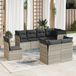 Maison Exclusive - Ensemble de jardin, 8 pièces, avec coussins, en polyrotin gris clair