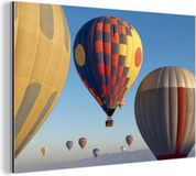 MuchoWow Aluminium Schilderij Luchtballon - Industrieel - 150x100 cm - Dibond