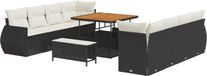 vidaXL Banc de jardin noir poly rotin
