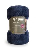 KANGURU Fluffi Midnight fleece microvezeldeken voor eenpersoonsbed zachte flanellen fluwelen deken, bonteffect, blauw, 130 x 230 cm
