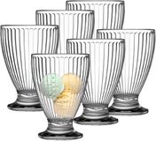 Urban Living Coupes à glace/bols à glace - 12x pièces - 280 ml - verre - avec relief - bol à dessert