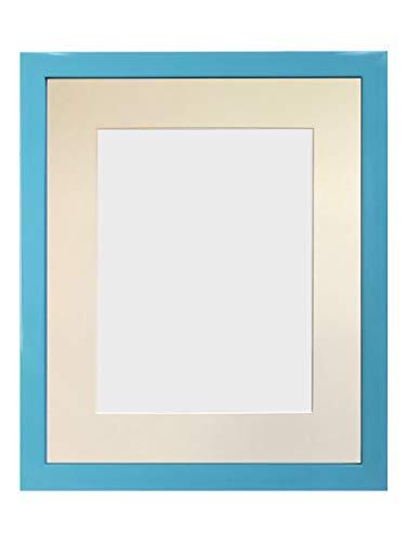 FRAMES BY POST 0,75 inch blauwe fotolijst met ivoor mount 10 x 8 afbeeldingsformaat 7 x 5 inch plastic glas