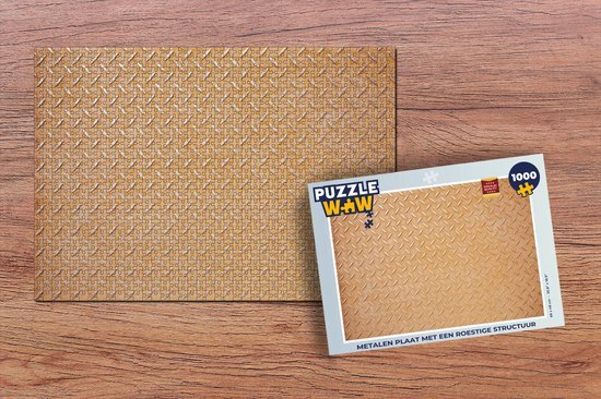 MuchoWow Puzzel Metalen plaat met een roestige structuur - Legpuzzel - Puzzel 1000 stukjes volwassenen