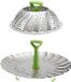 Panier passoire sans marque - 11 pouces - Cuiseur vapeur légumes - Avec poignée télescopique - Panier vapeur - Panier vapeur - Pliable - Argent