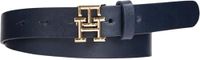 Tommy Hilfiger TH LOGO 2.5 Kledingriem Dames Leer Donkerblauw 85 cm
