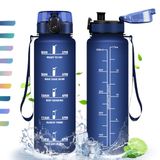 HoneyHolly Drinkfles, 500 ml, motiverende sportfles, BPA-vrij, waterfles voor sport, fitness, yoga, school, kantoor