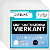 Merkloos / Sans marque ALWO Sp. z o.o. 10 x Witte MDF-platen 300 x 300 mm