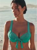 Next Dames Bikinitop met vulling en beugel en strik aan de voorzijde - Aqua Green