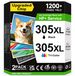 HP 305XL cartouches d'encre (noir/cyan/magenta), rendement : 750/450 pages, convient pour HP Deskjet 2700/2800e