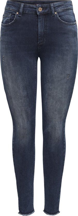 ONLY ONLBLUSH MID SK ANK RW REA409 Dames Jeans - Blue Black Denim - Maat S/30