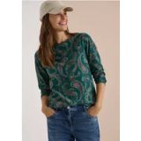 cecil Shirt met boothals en geribbelde details