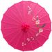 Paraplu décoratif asiatique chinois - fuchsia rose - Longueur 41 cm - Dia 56 cm