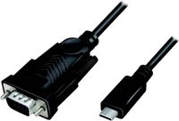 LogiLink Adapter Serieel [1x USB-C 2.0 stekker - 1x D-sub stekker 9-polig] 1.2 m Zwart