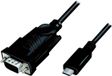 LogiLink Adapter Serieel [1x USB-C 2.0 stekker - 1x D-sub stekker 9-polig] 1.2 m Zwart
