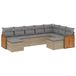 vidaXL 9-delige Loungeset met kussens, polyrattan, beige