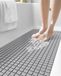 DEXI Badmat, antislip, BPA-vrij, latexvrij, machinewasbaar, met zuignappen en drainagegaten, extra lang, 40 x 16 cm, grijs