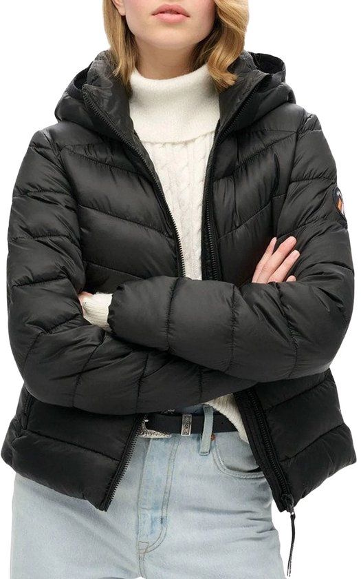 Superdry HOODED FUJI QUILT PADDED JKT Dames Jas - Zwart - Maat S