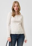 QS s.Oliver QS T-Shirt crème katoen M