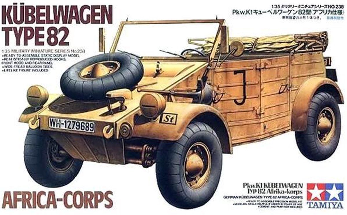 Tamiya 1:35 Dt. Kübelwagen T82 Afrika - 4950344995714