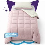 Slaapspeciaal Candas Import Export Slaapspeciaal Eazydekdekbed Supersoft Roze/Ivoor 140x200 cm