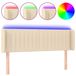 vidaXL Hoofdbord LED 147x16x78/88 cm stof crèmekleurig