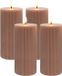 Merkloos Relaxdays LED-kaarsen - set van 4 - 18 cm - oudroze