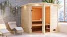 Karibu Tabea Sauna avec col de toit | Poêle 9 kW commande intégrée