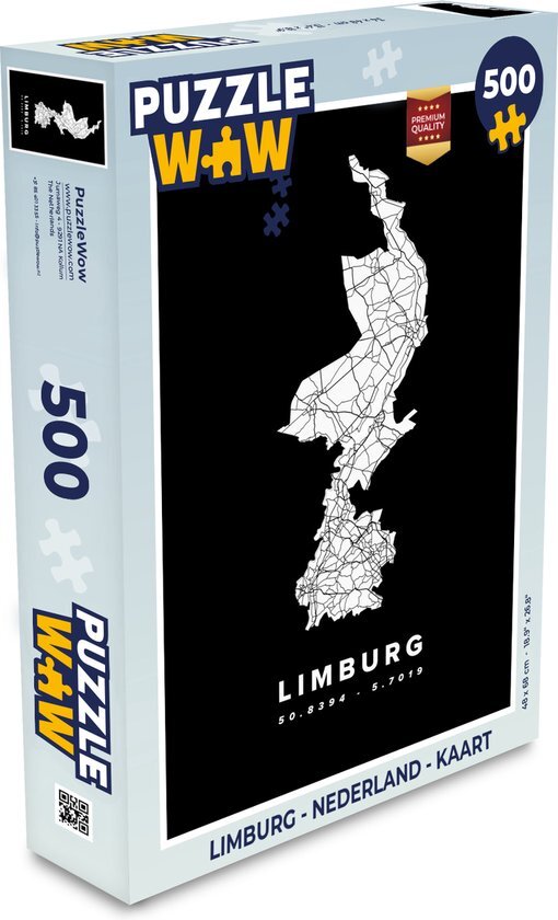 MuchoWow Puzzel Limburg - Nederland - Kaart - Legpuzzel - Puzzel 500 stukjes