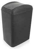 Poubelle en plastique - Conteneur à déchets - 10 litres - Rectangulaire - Autoportant - Gris