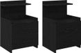 vidaXL Tables de chevet - Set de 2 - Noir - Bois - 40x36,5x62 cm