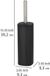Black Swan Porte-brosse WC sur pied avec brosse WC et tête de brosse remplaçable 8,5 cm en acier laqué noir mat 9,3 x 39,2 x 9,3 cm