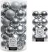 Kerstversiering Boules de Noël en plastique Argent 4-6 cm Paquet de 53x Pièces