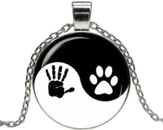 Fako Bijoux® - Ketting - Cabochon - Yin Yang - Hand & Poot