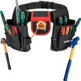 Wiltec Ceinture à outils – 17 poches 71 x 28 cm – capacité de charge 25 kg – en Polyester – Ceinture porte-outils de menuisier, charpentier, chantier, bricolage