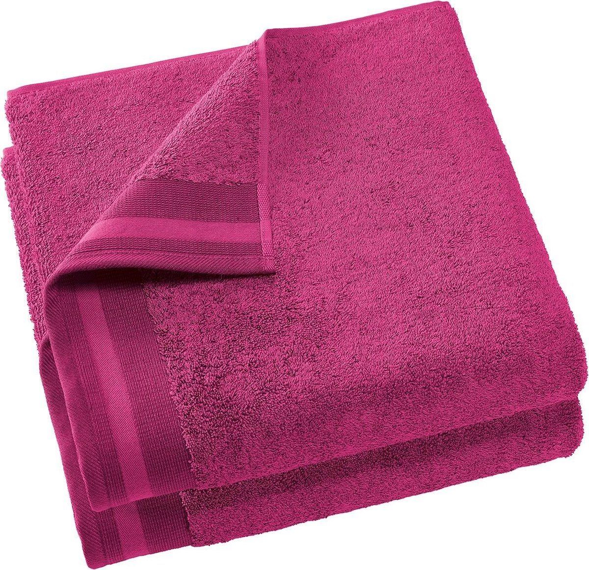 De Witte Lietaer Contessa Douchelaken - 70x140 cm - Set van 2 - Magenta
