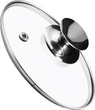 KADAX Glazen pandeksel met zilveren handgreep - 14.5 cm