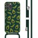 iMoshion Coque iPhone 12 Pro / 12 - Silicone Design - Vert / Avocado Green - Avec Cordon