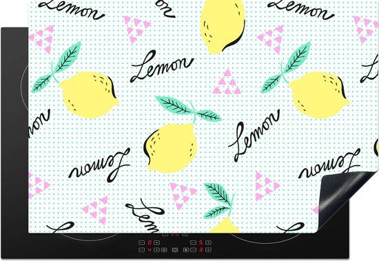 KitchenYeah® Inductie beschermer 77x51 cm - Hipster - Citroen - Pastel - Patronen