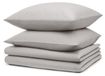 Blumtal set de literie : 2x housse de couette 135x200 cm + 2x taie d'oreiller 80x80 cm - Microfibre, gris clair