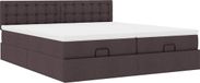 vidaXL - Ottoman bed with mattresses - 200x200cm - fabric - dark brown