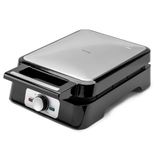 mPTech Huslog Wafelijzer voor 4 Belgische Wafels, 1500W, RVS met Antiaanbaklaag, Instelbare Temperatuur, Controlelampje, Cool-Touch Handgreep, Zwart