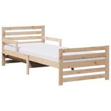 vidaXL Bedframe met uitschuifbaar matras Bruin 80 x 200 cm