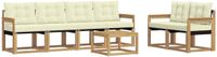 vidaXL - Bank loungeset - 6 zitplekken - Wit en crème - Acacia hout