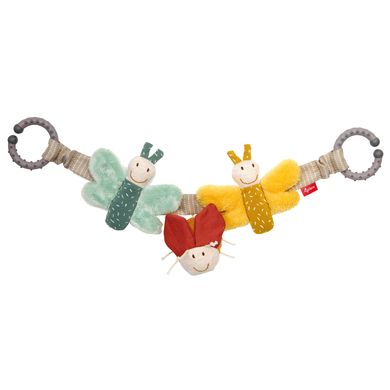 sigikid ® kinderwagenketting vlinders taupe/geel