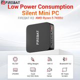 Mini PC - R3 - AMD Ryzen 5 7430U - 16 Go RAM - 512 Go stockage - Carte graphique intégrée - PC de bureau compact