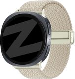 Bandz Magnetisch gevlochten nylon bandje geschikt voor Samsung Galaxy Watch 9 (40/44mm) / Watch 8 (40/44mm) / 8 Classic (46mm) – premium gevlochten nylon armband met magnetische sluiting (Sterrenlicht)
