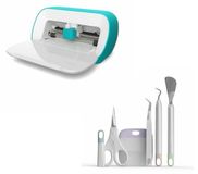 Snijmachine met gereedschapset voor vinyl, papier en meer, blanc/turquoise