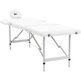 Table pliante de massage blanc crème 4 zones au cadre Aluminium