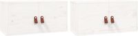 vidaXL Wandkasten 2 st 60x30x30 cm massief grenenhout wit